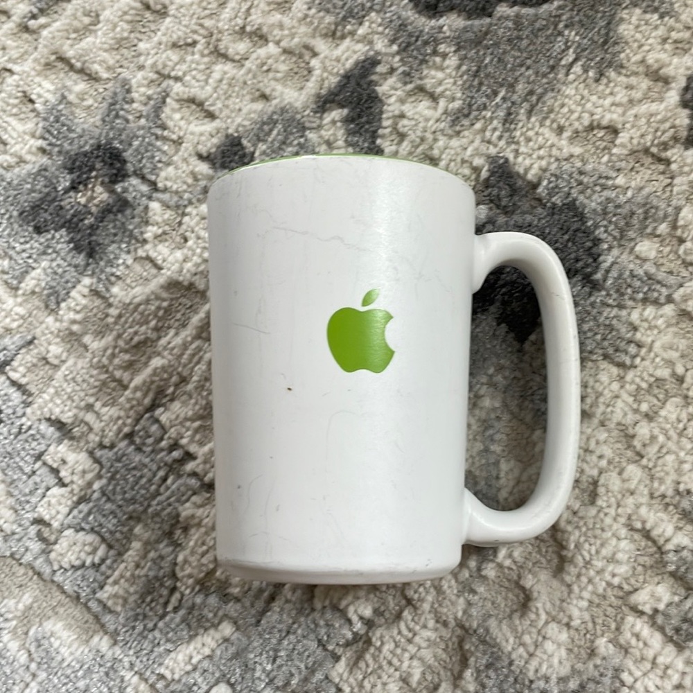 Apple Inc. green and white mug *with flaws